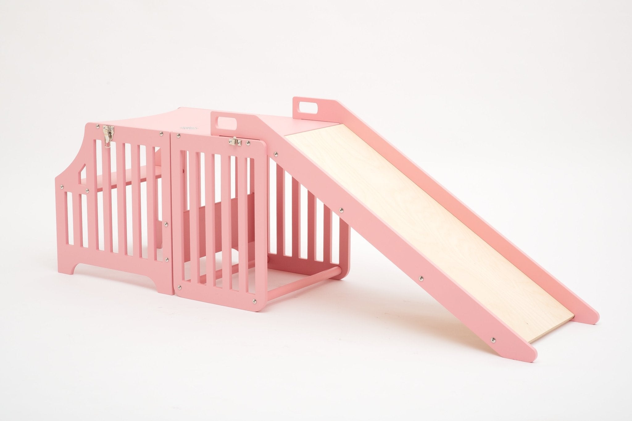 Foldable kitchen tower with slide (striped collection) - Duck Woodworks