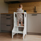 Adjustable height kitchen tower - Duck Woodworks