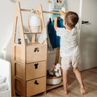 Clothing Rack with drawers (clothing shape holes) - Duck Woodworks