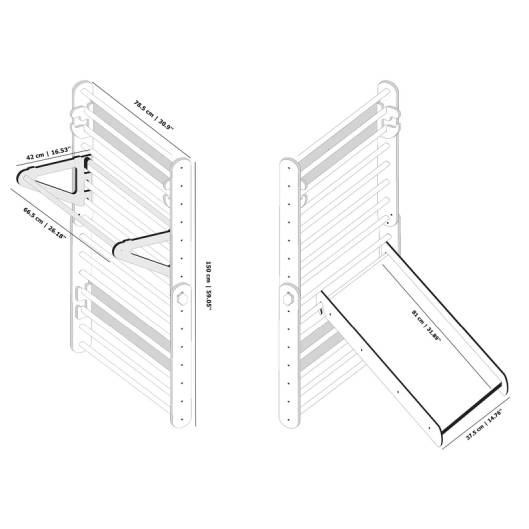 Climbing Triangle - Swedish Ladder set with a slide - Duck Woodworks