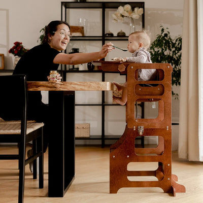 Mid-Century moderne vouwbare keukentoren kinderstoel